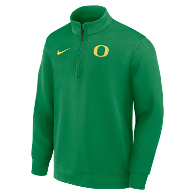 Nike DRI FIT オレゴン大学ダックス ジップ トップスUS L YEL Oregon Coaches Men's Nike Dri-FIT College Long-Sleeve 1/2-Zip Top